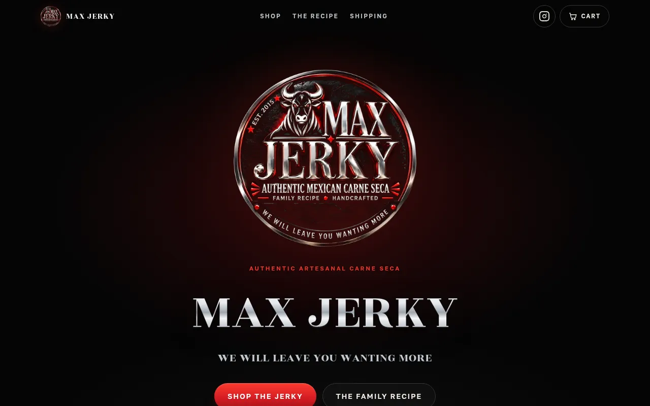 Screenshot of max-jerky.netlify.app