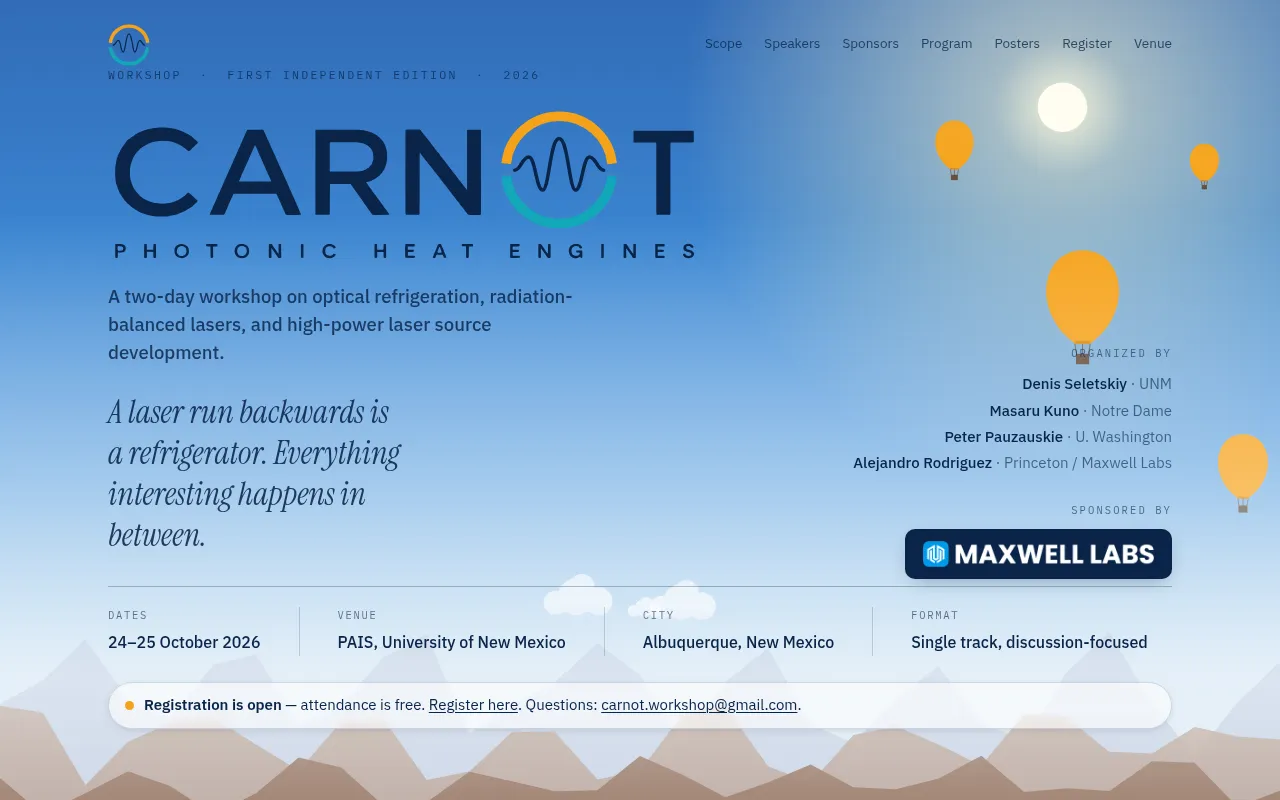Screenshot of carnot.unm.edu