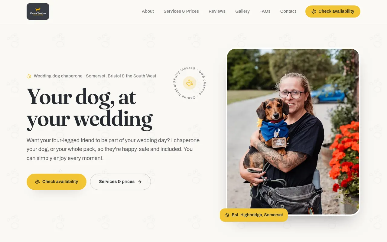 Screenshot of warnersweddings.co.uk