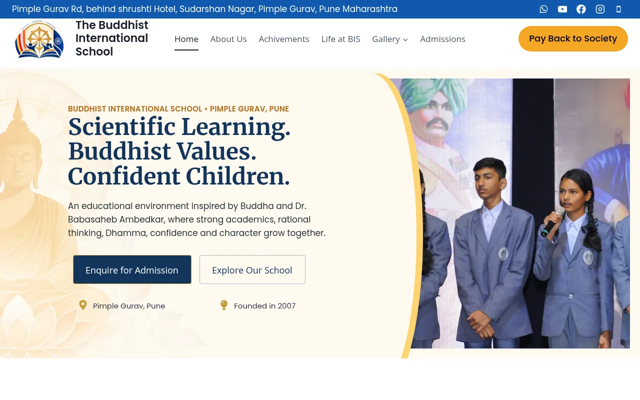 Screenshot of thebuddhistinternationalschool.com