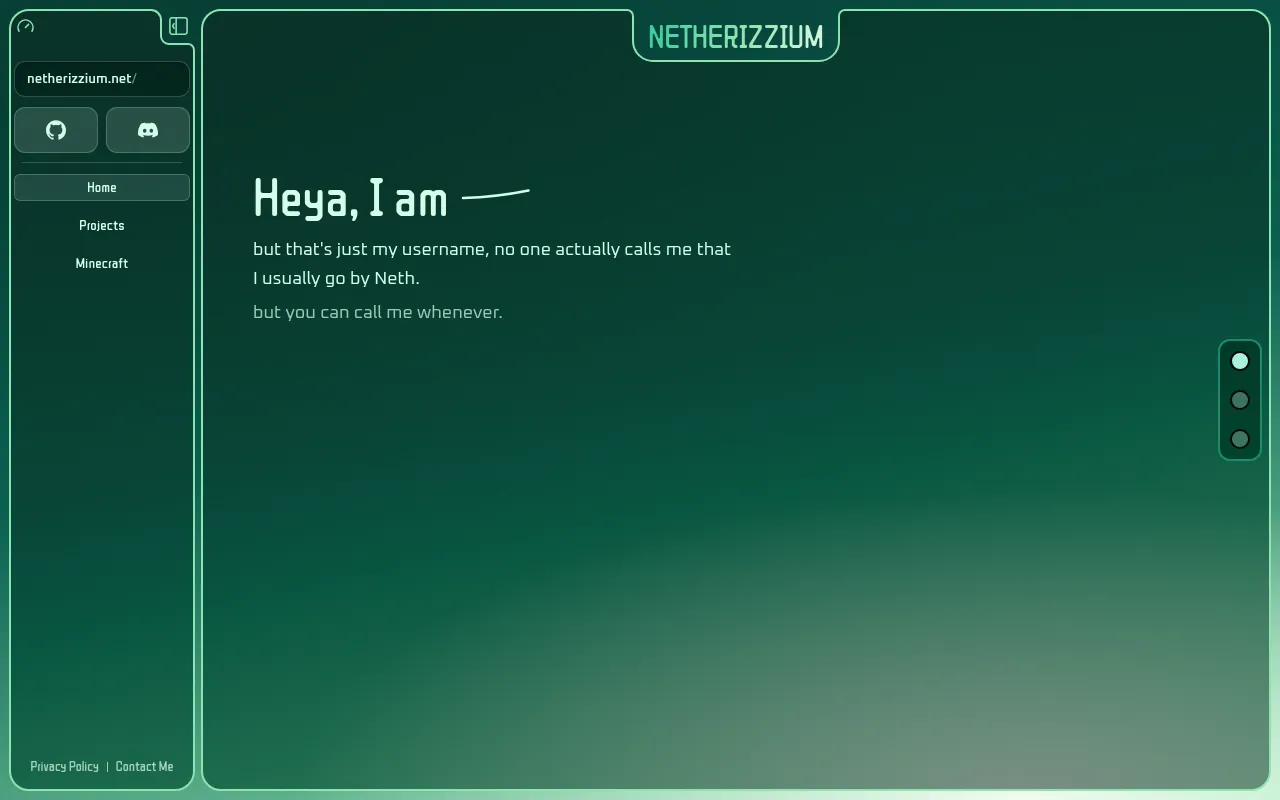 Screenshot of netherizzium.net