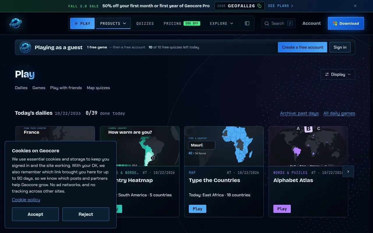 Screenshot of geocore.fun