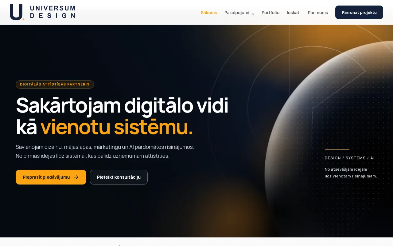 Screenshot of universumdesign.lv
