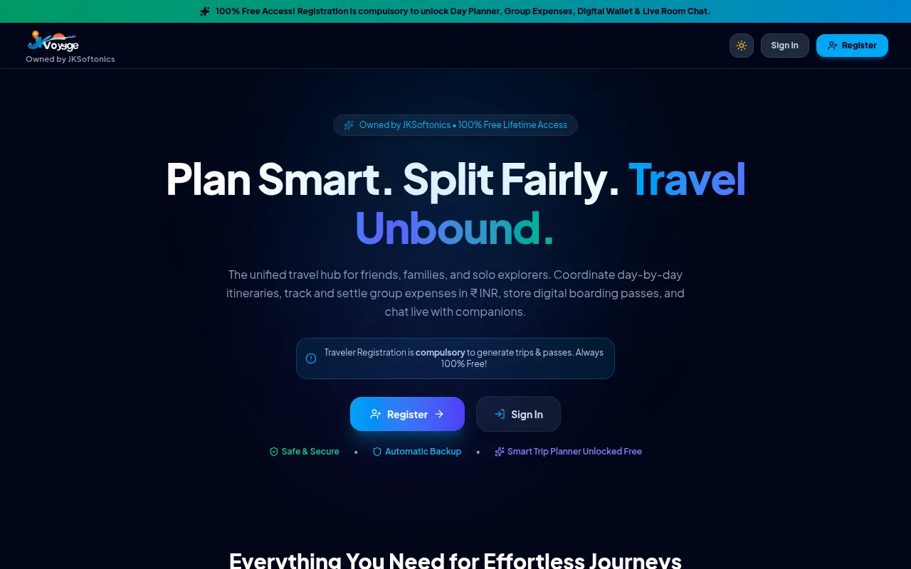 Screenshot of jkvoyage.vikramsolanki.workers.dev