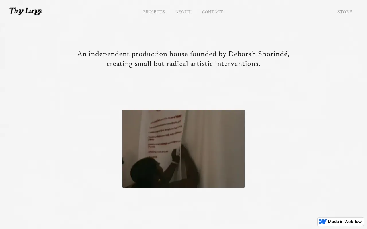 Screenshot of tinylungstest.webflow.io