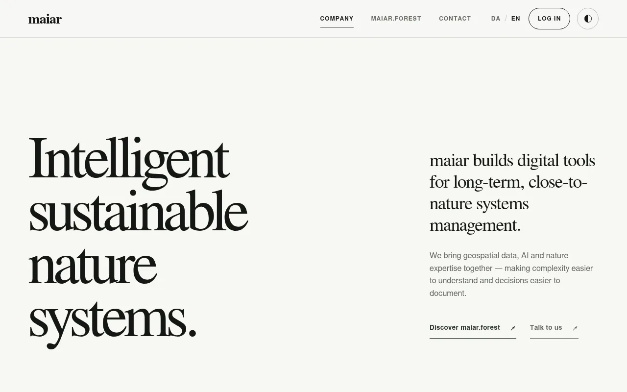 Screenshot of maiar.dk