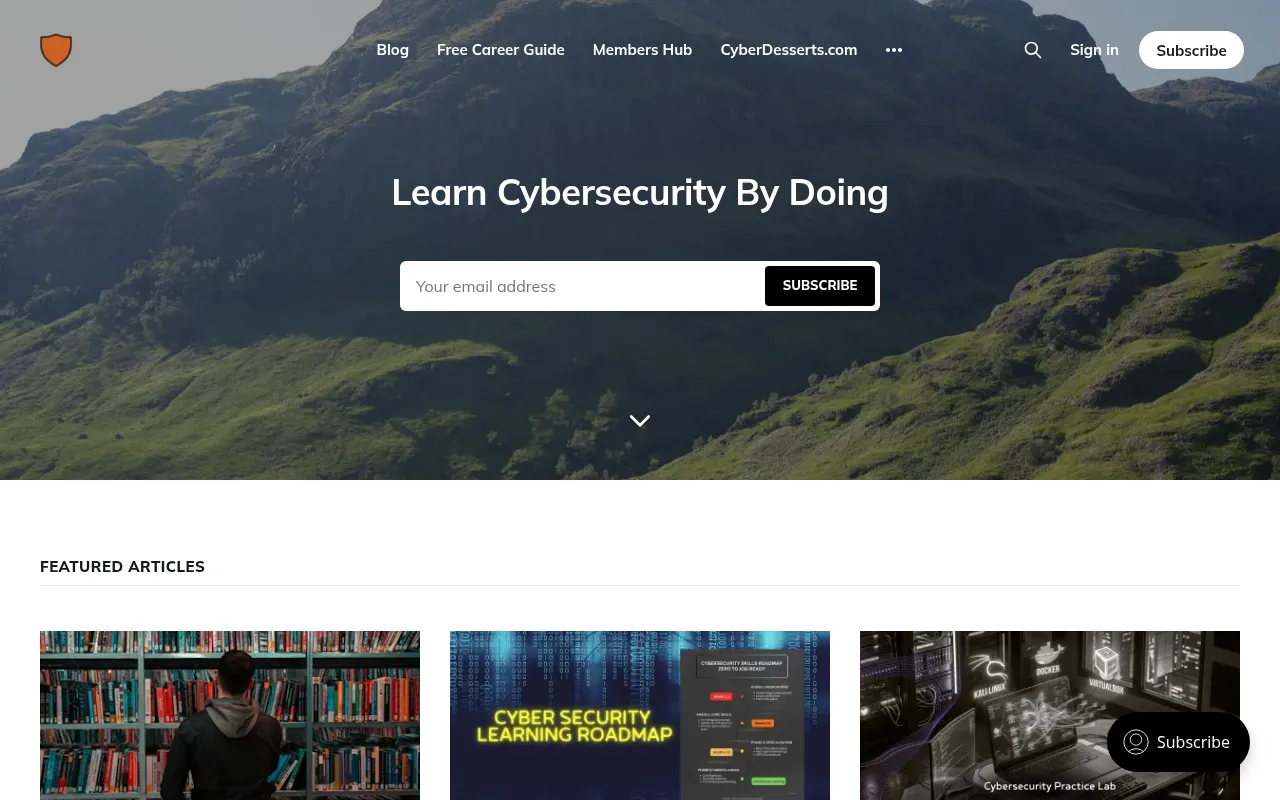 Screenshot of blog.cyberdesserts.com