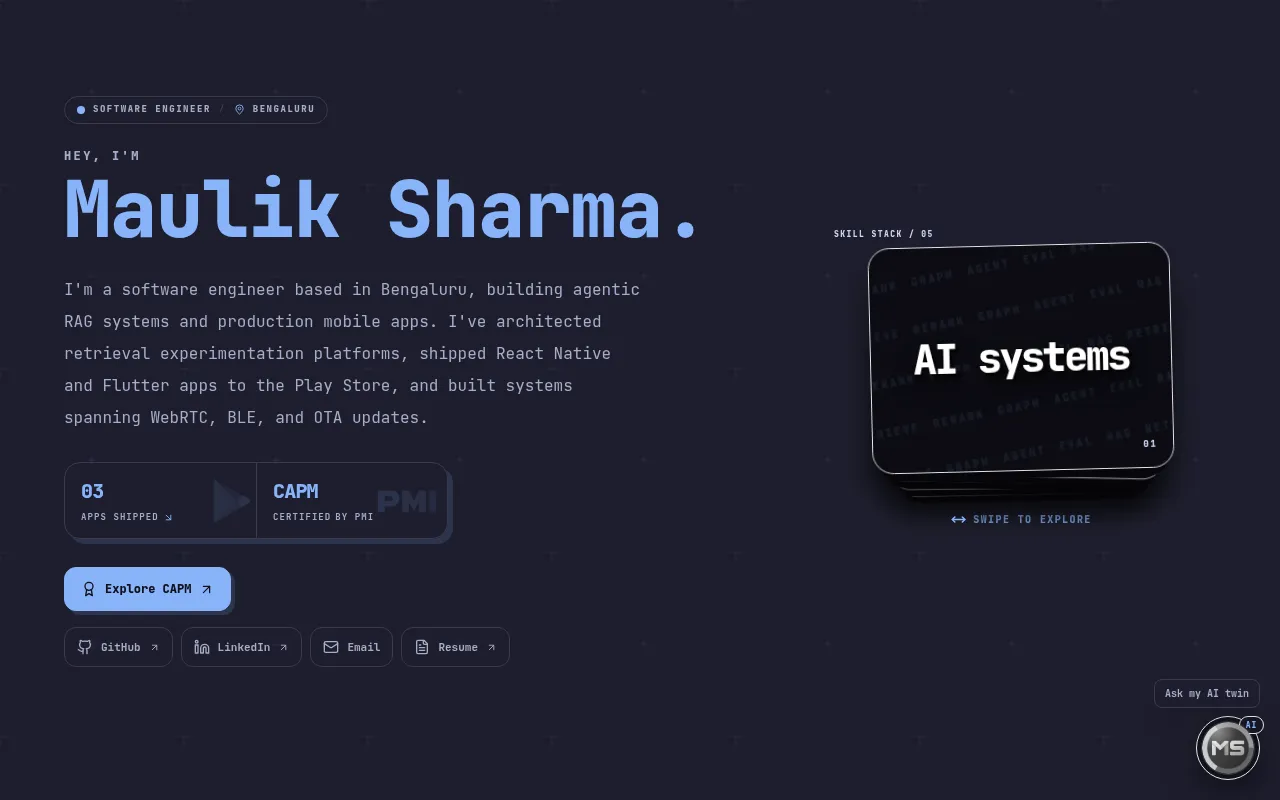 Screenshot of mauliksharma.com