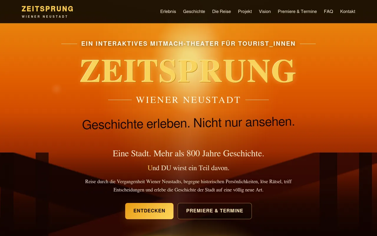 Screenshot of zeitsprung.dj-synthwave.at