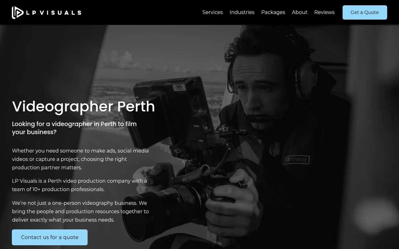 Screenshot of lpvisuals.com.au