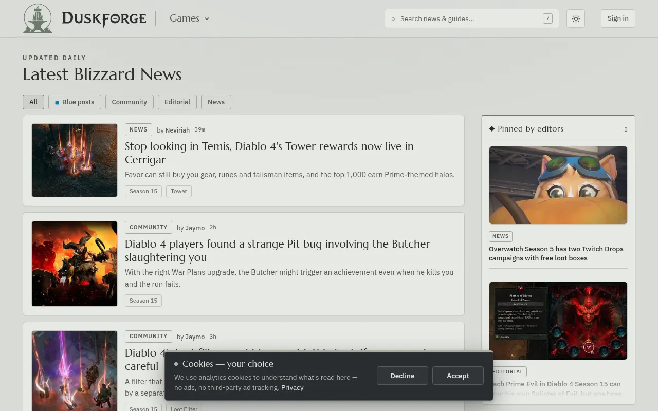 Screenshot of duskforge.gg