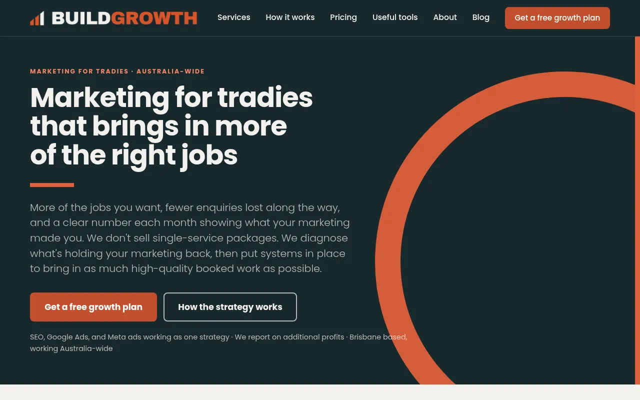 Screenshot of buildgrowth.au