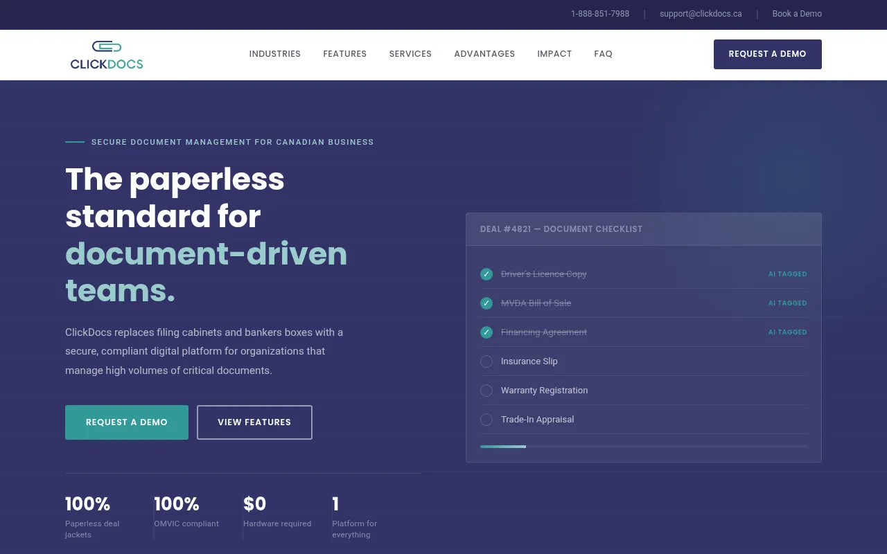 Screenshot of clickdocs.ca
