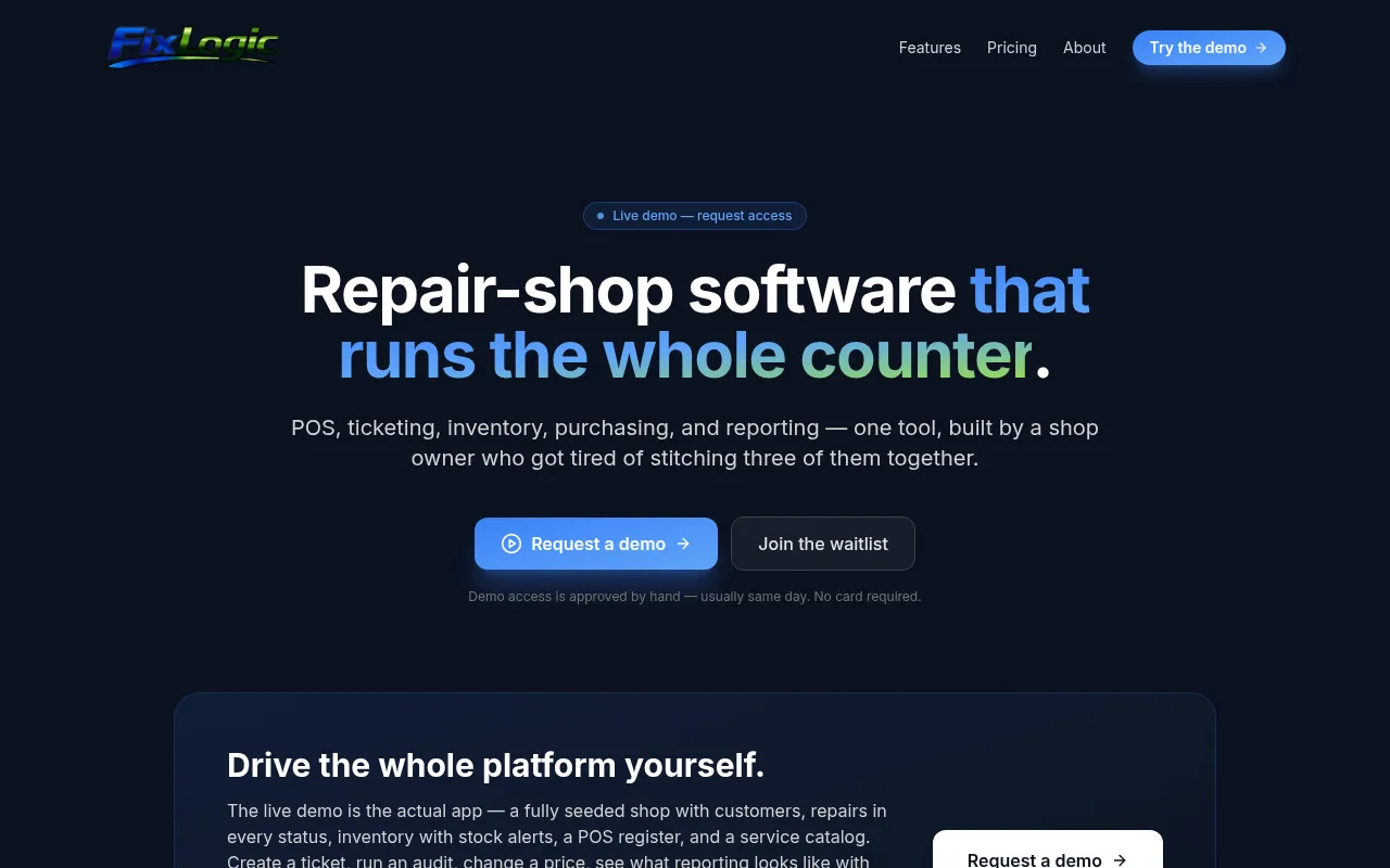 Screenshot of fixlogic.co