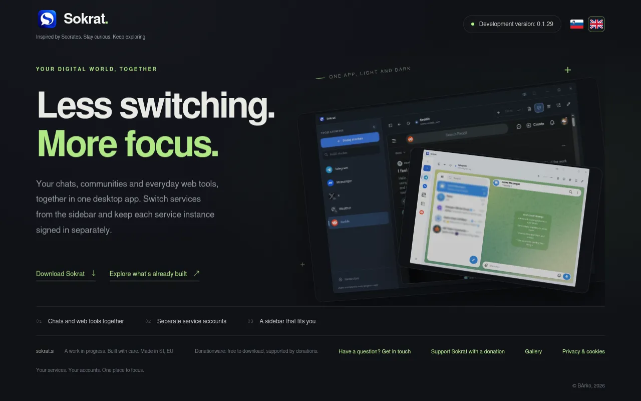 Screenshot of sokrat.si