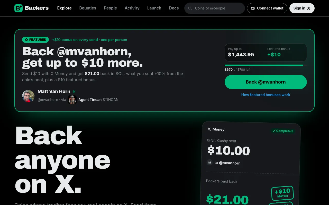 Screenshot of trybackers.com
