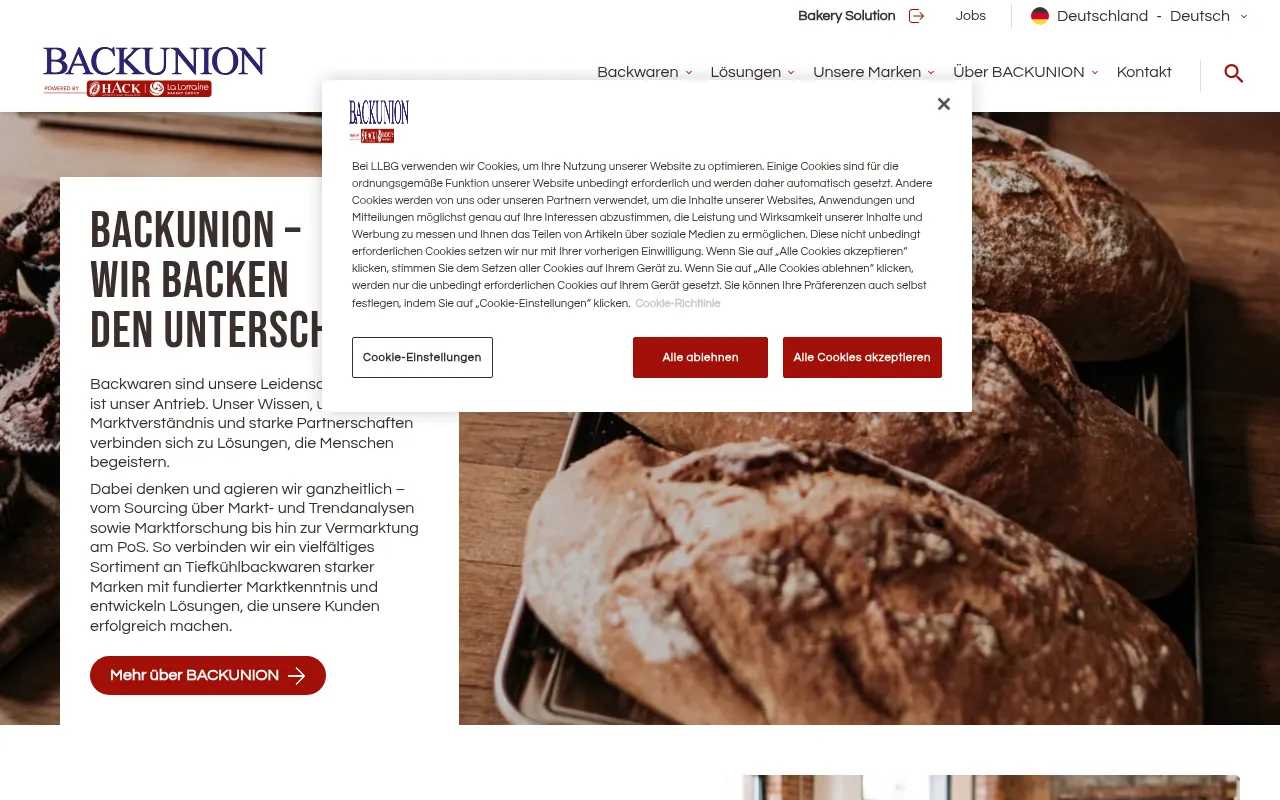 Screenshot of backunion.de