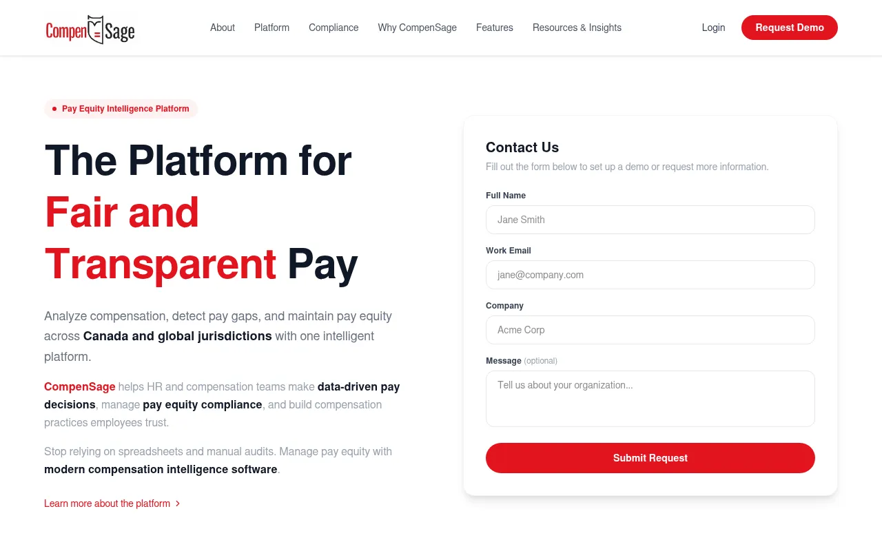 Screenshot of compensage.com