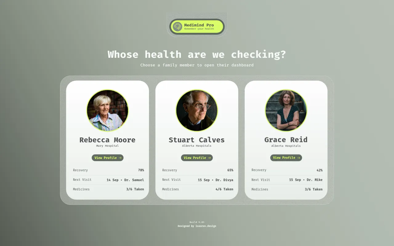 Screenshot of medimind.isaurav.design
