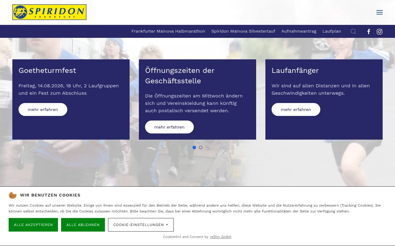 Screenshot of spiridon-frankfurt.de