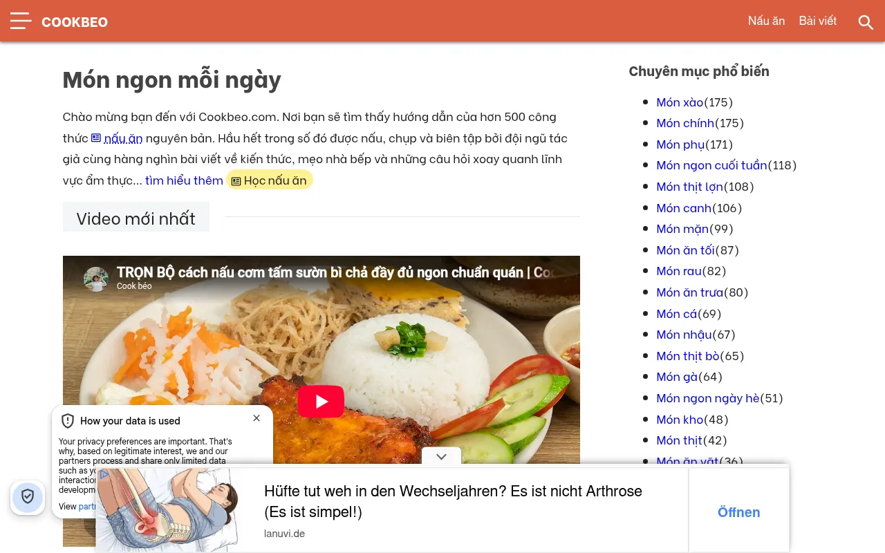 Screenshot of cookbeo.com