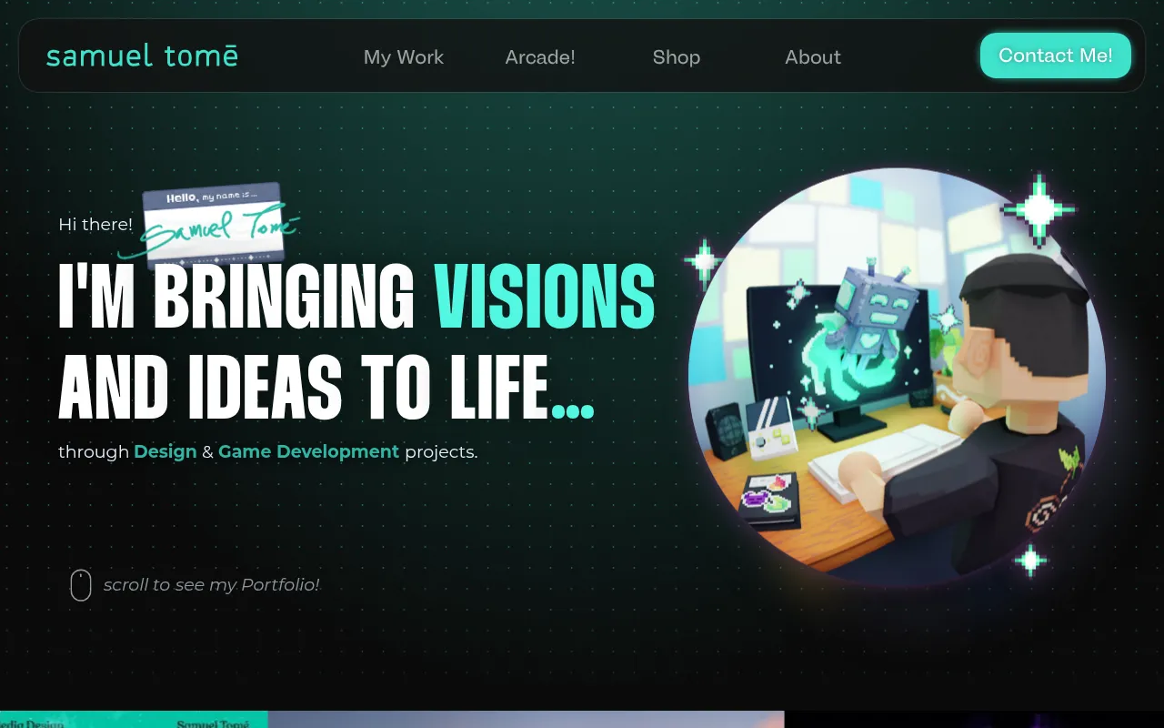 Screenshot of samueltome.com