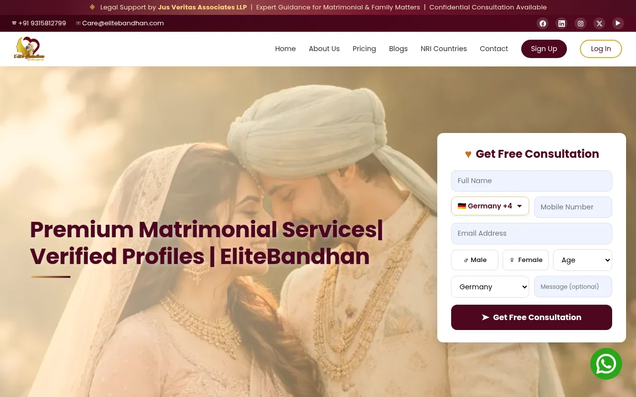 Screenshot of elitebandhan.com