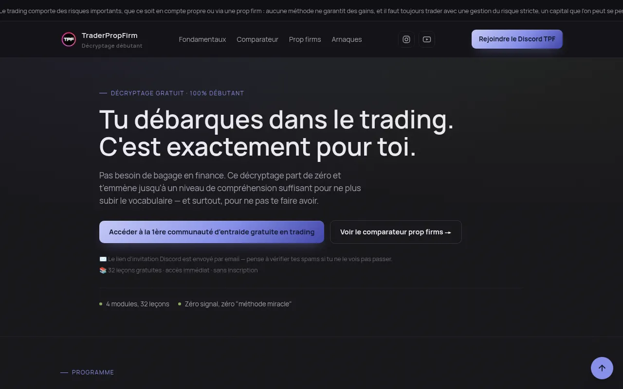 Screenshot of docs.traderpropfirm.com