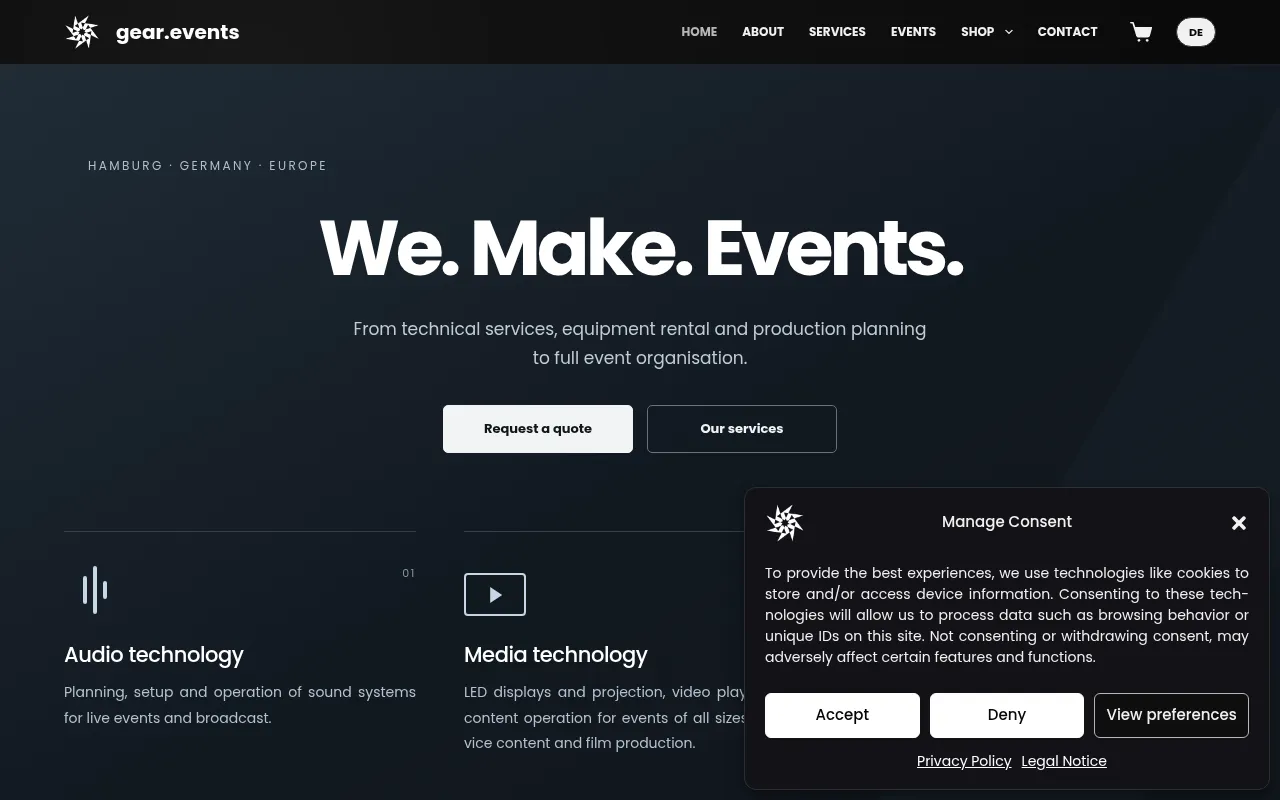 Screenshot of gear.events