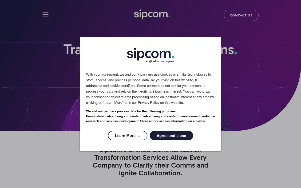 Screenshot of sipcom.com