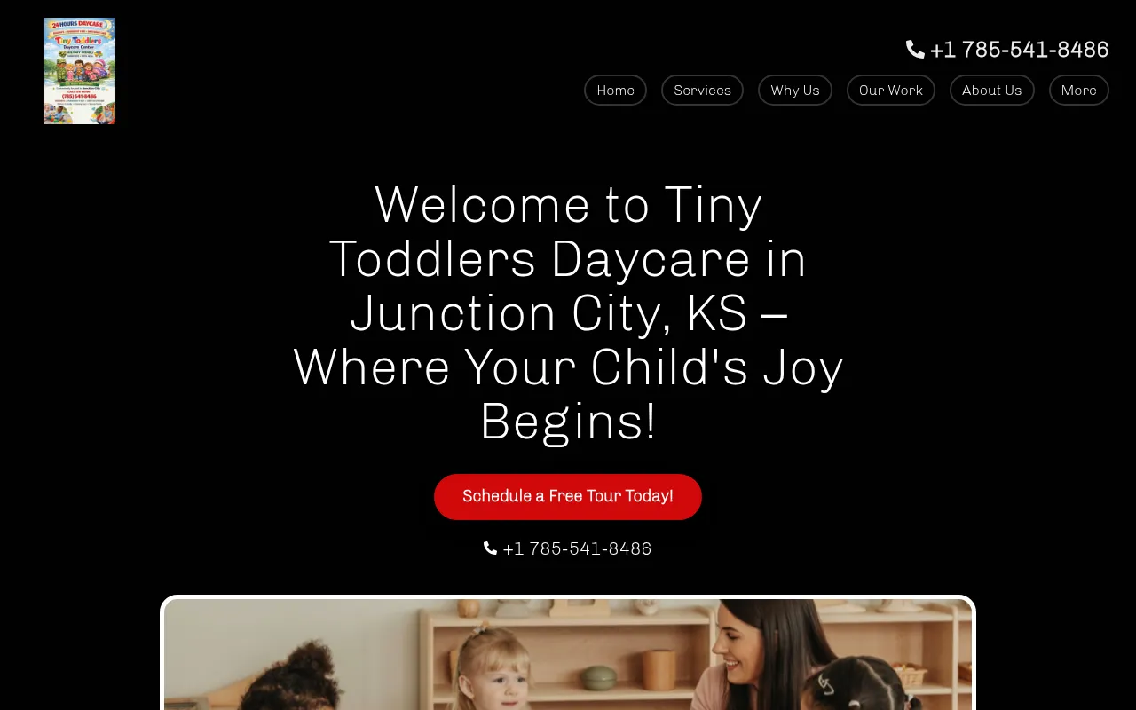 Screenshot of tinytoddlerdaycarellc.com