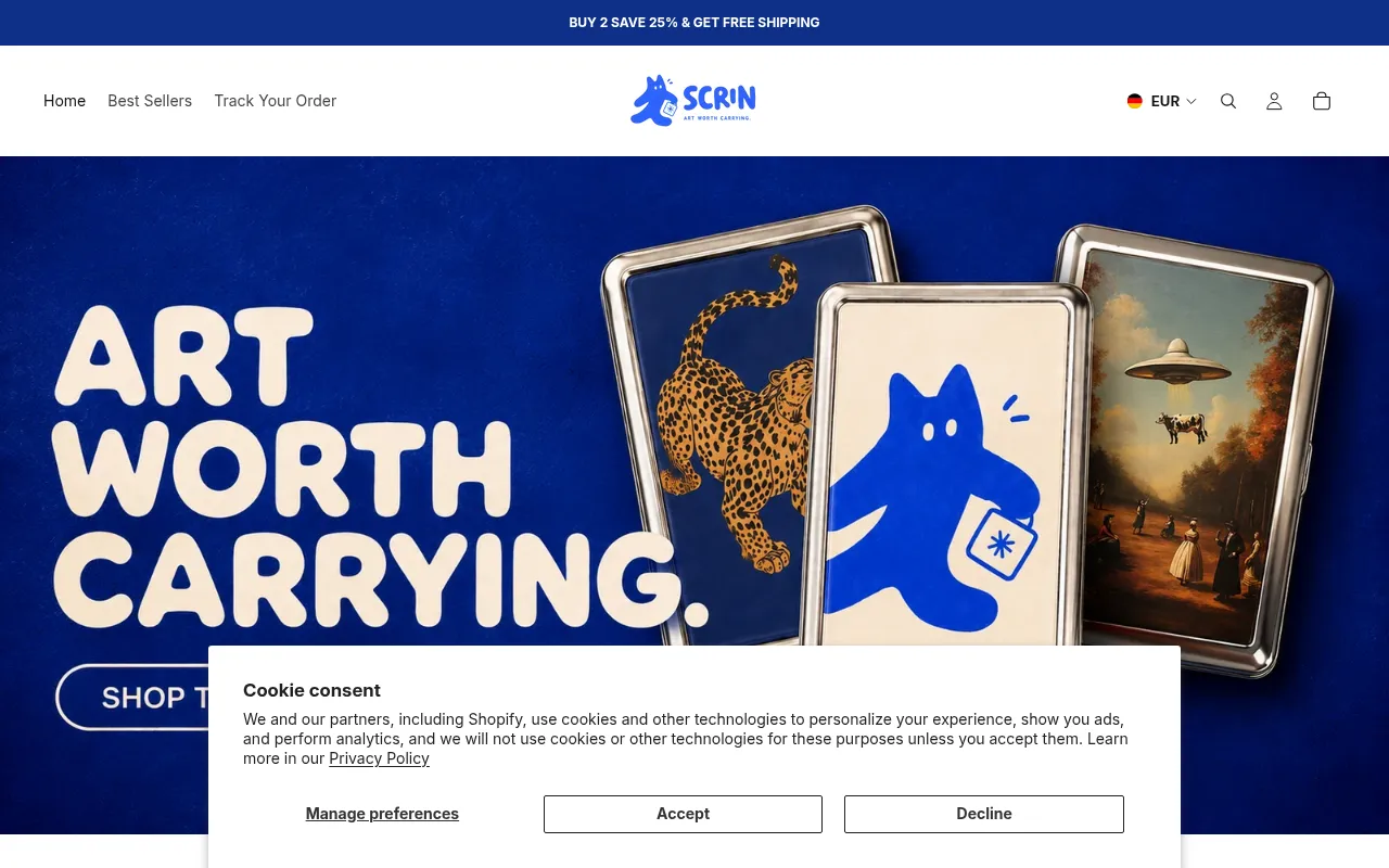 Screenshot of scrin.shop