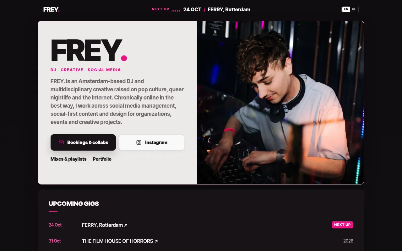 Screenshot of freycreates.nl