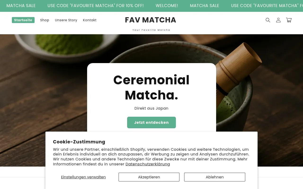 Screenshot of favmatcha.de
