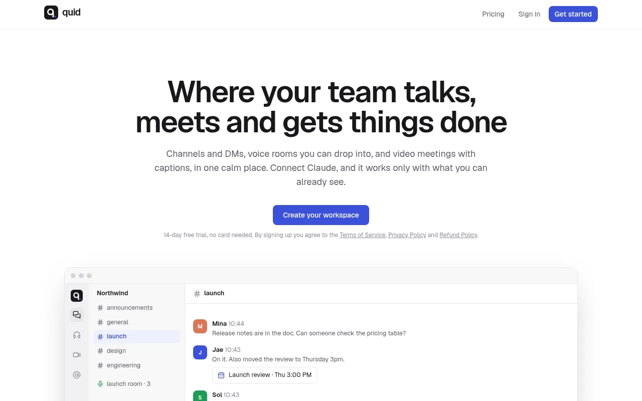 Screenshot of quidchat.pages.dev