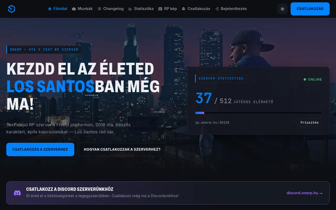 Screenshot of onerp.hu