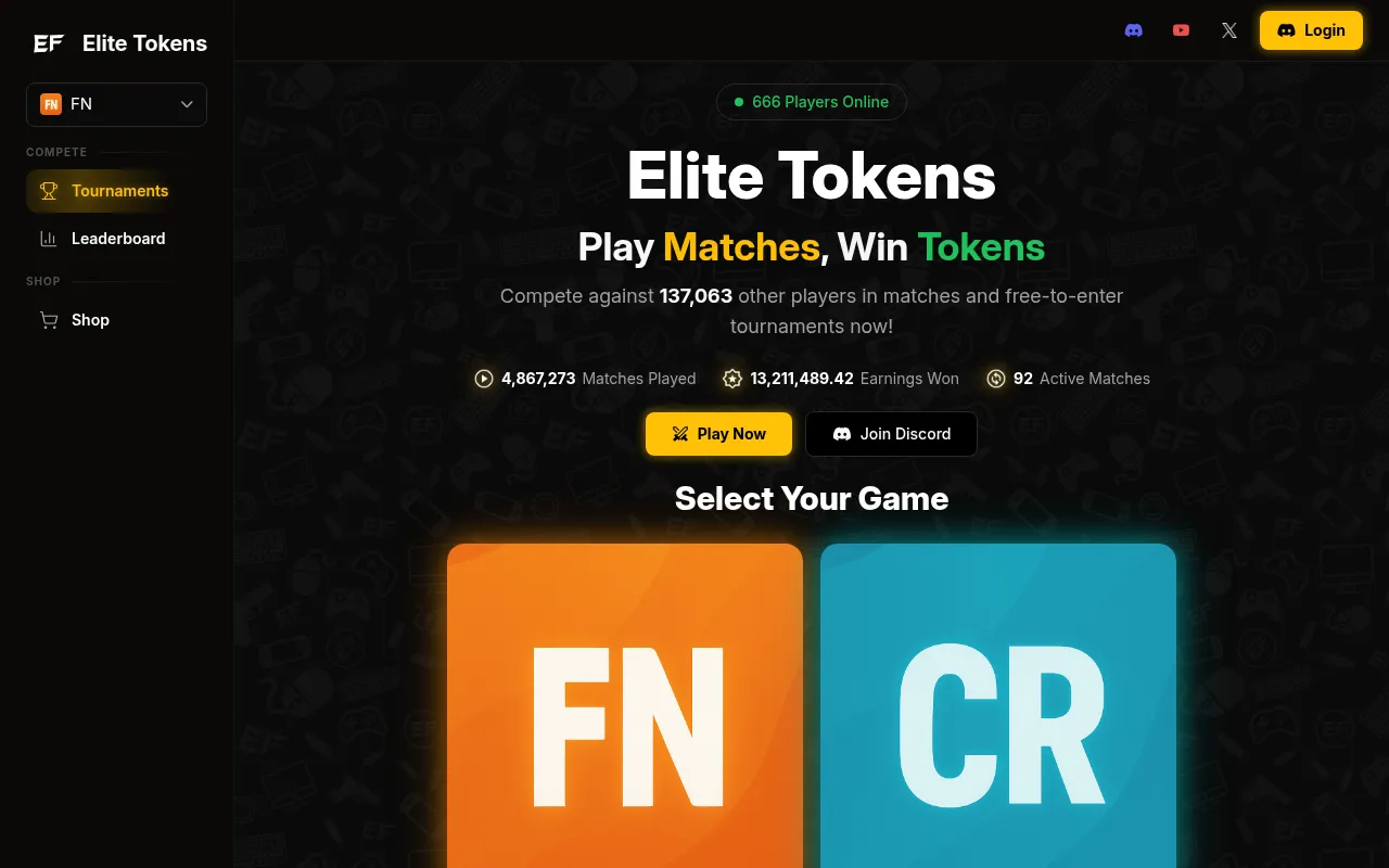 Screenshot of elitetokens.gg