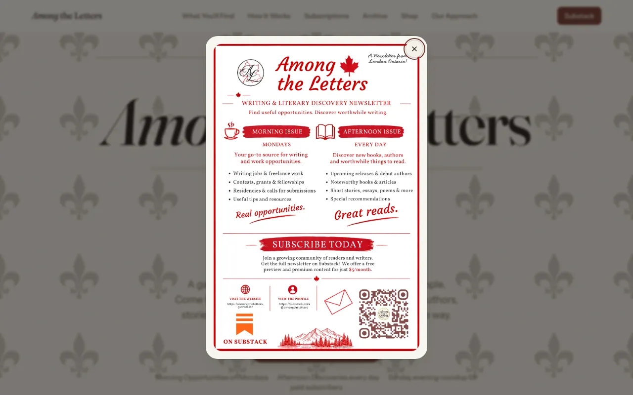 Screenshot of amongtheletters.com