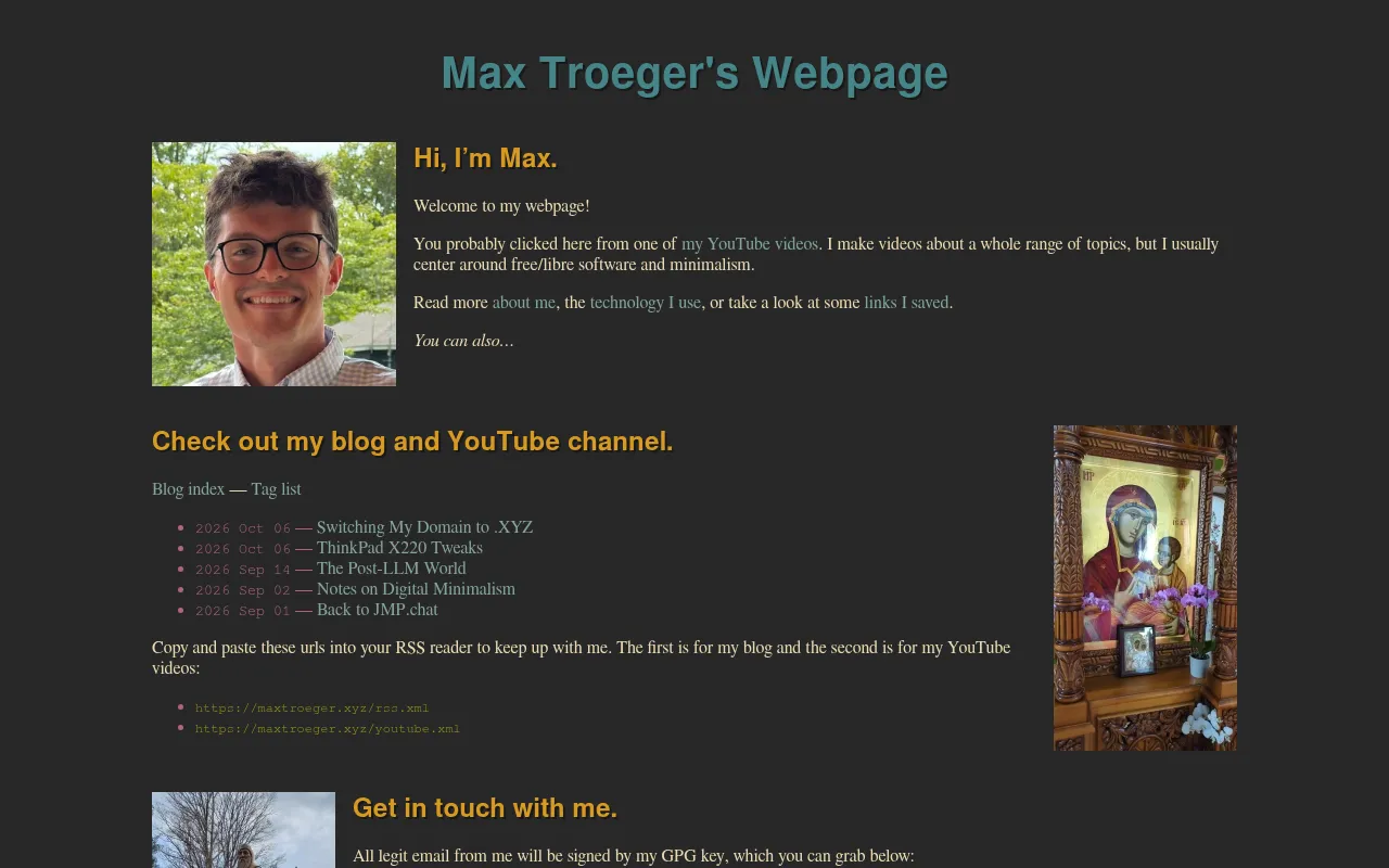 Screenshot of maxtroeger.xyz