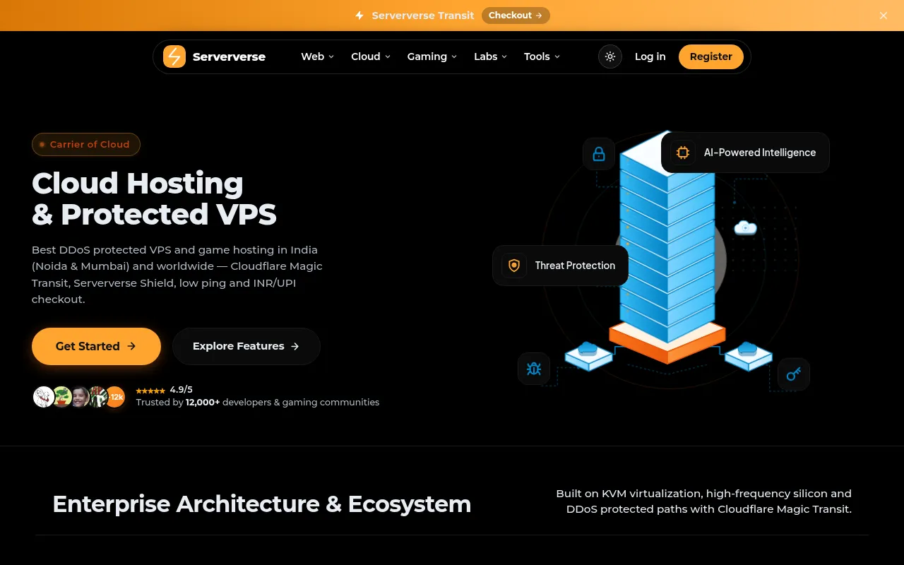 Screenshot of serververs.com