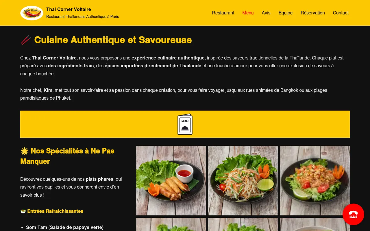 Screenshot of thaicornervoltaire.fr
