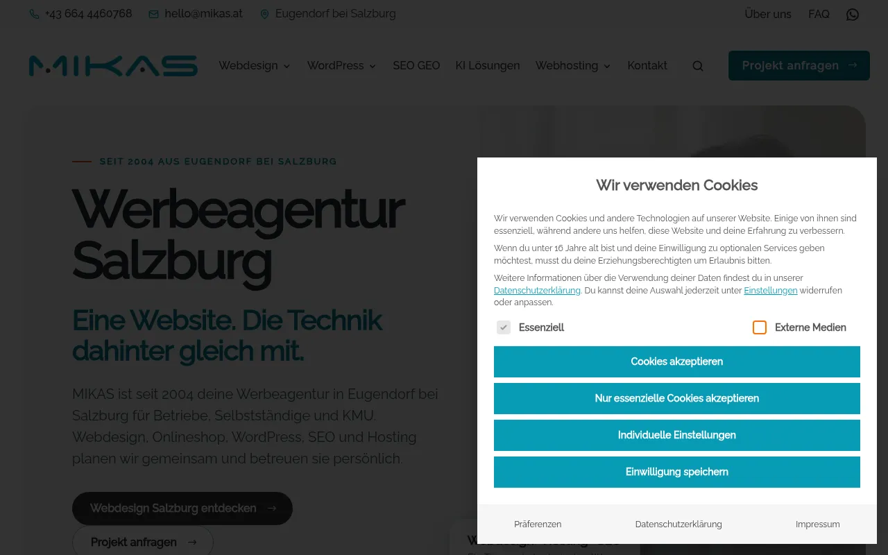 Screenshot of mikas.at
