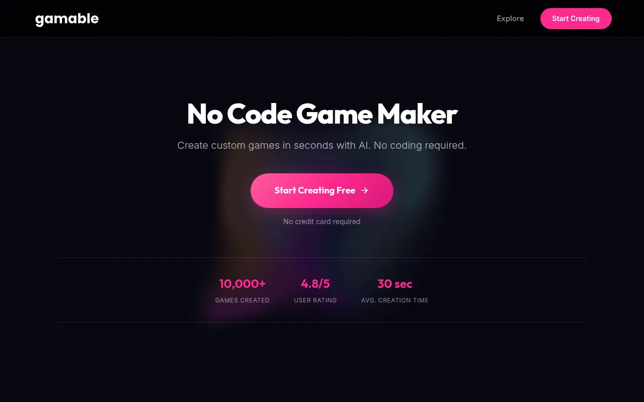 Screenshot of gamable.dev