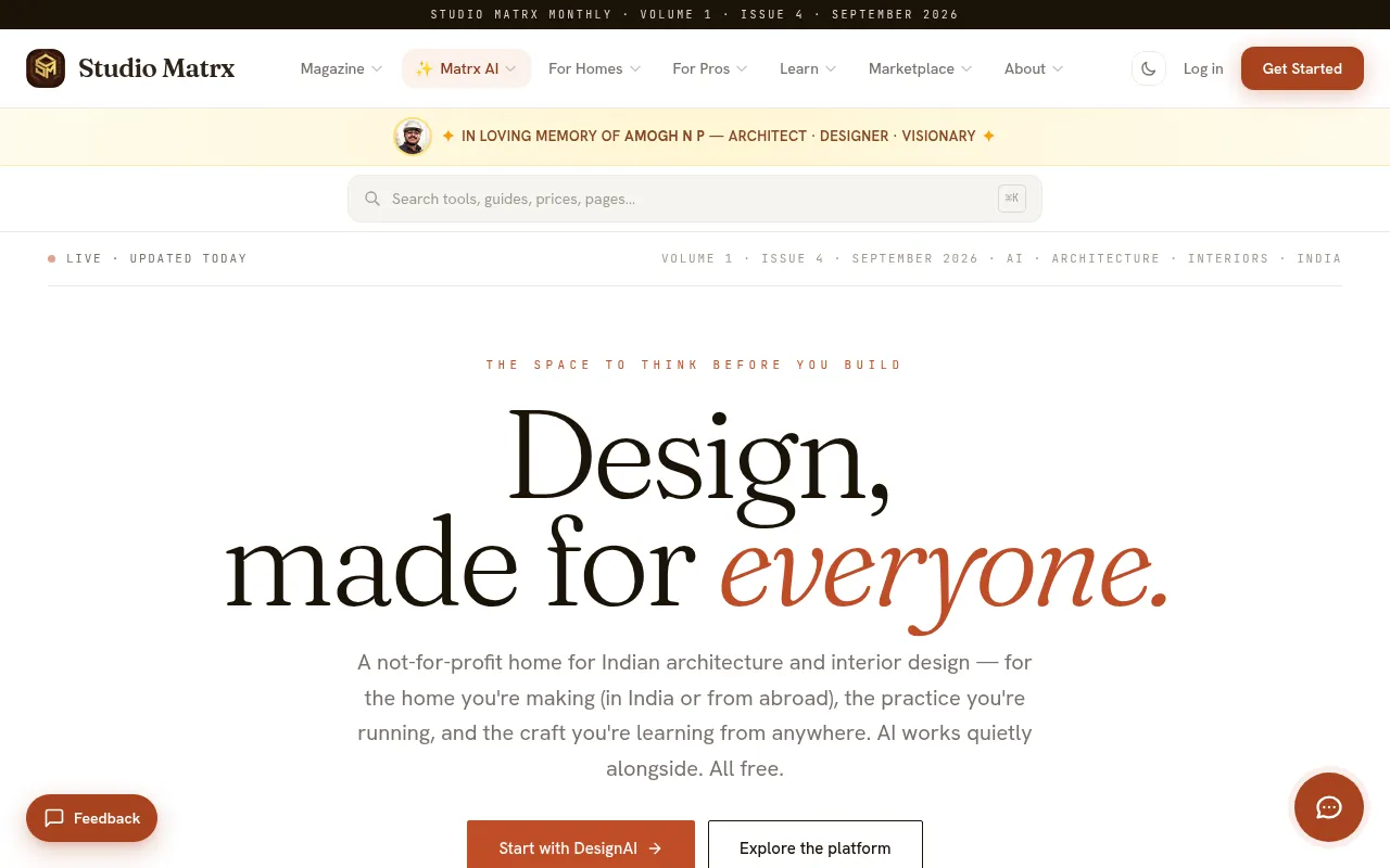 Screenshot of studiomatrx.org