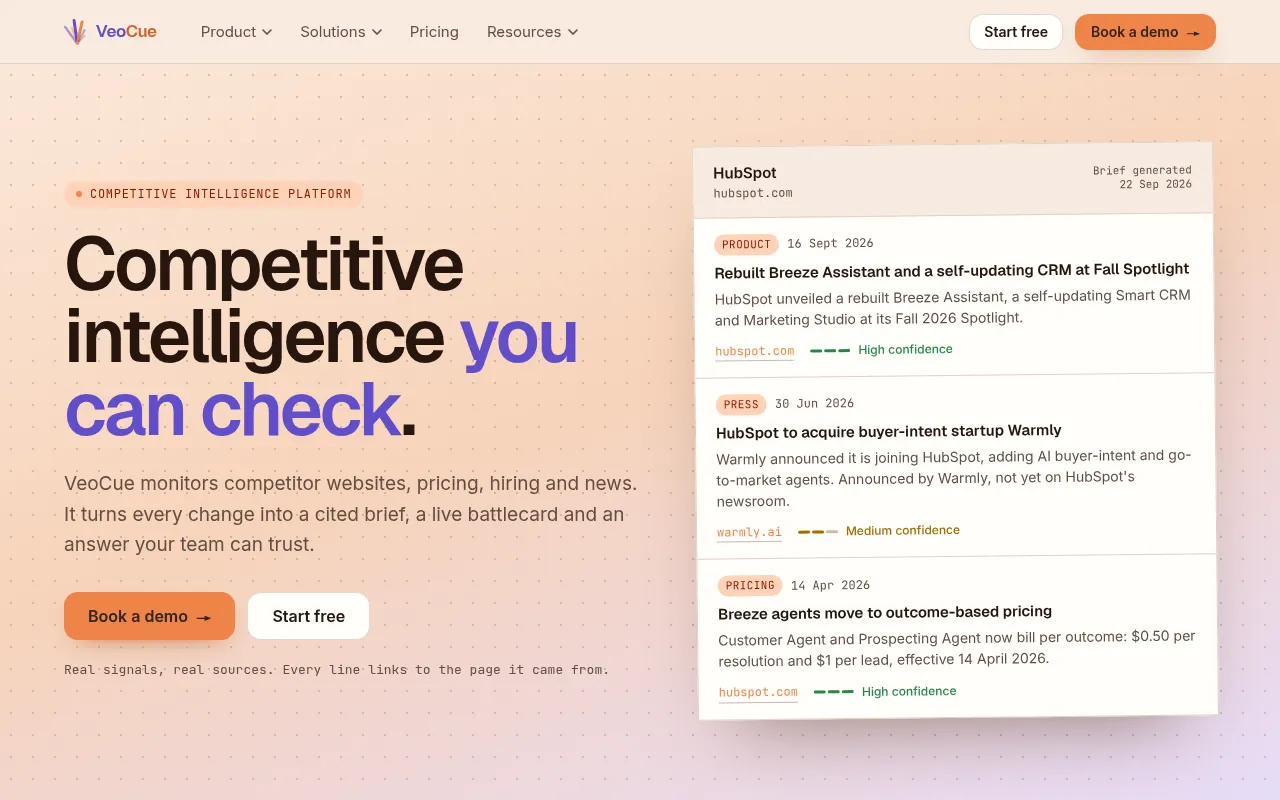 Screenshot of veocue.com