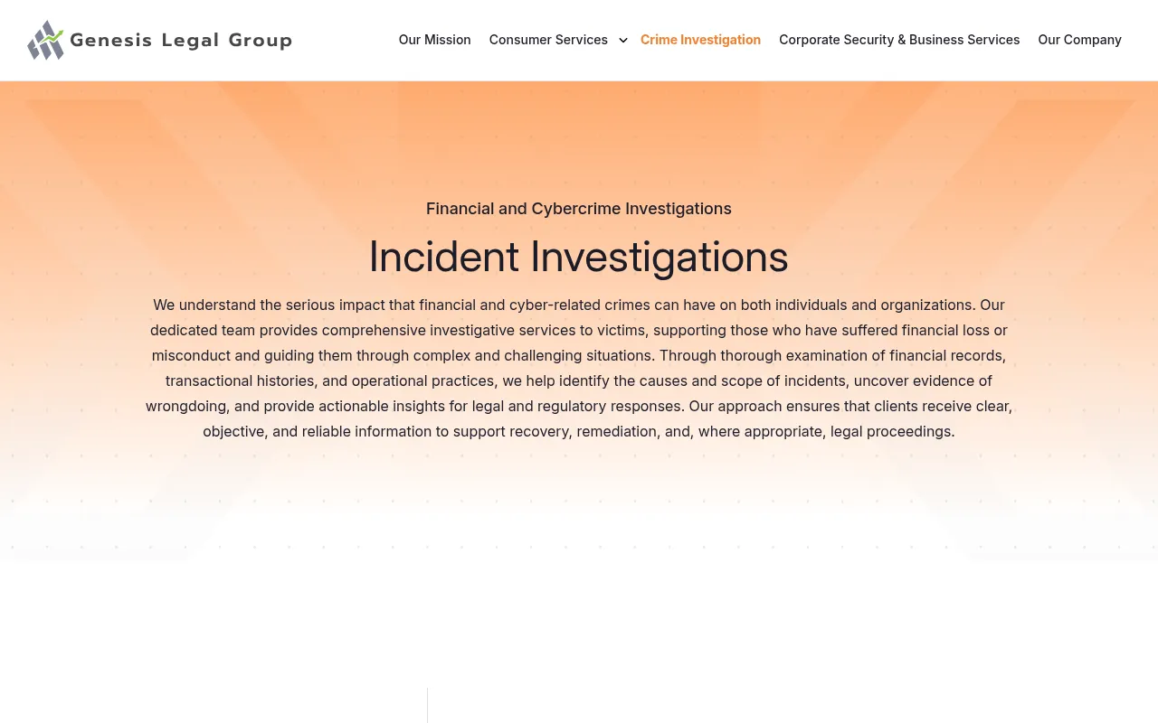 Screenshot of genesislegalgroup.org