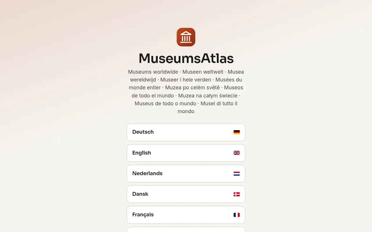 Screenshot of museumsatlas.com