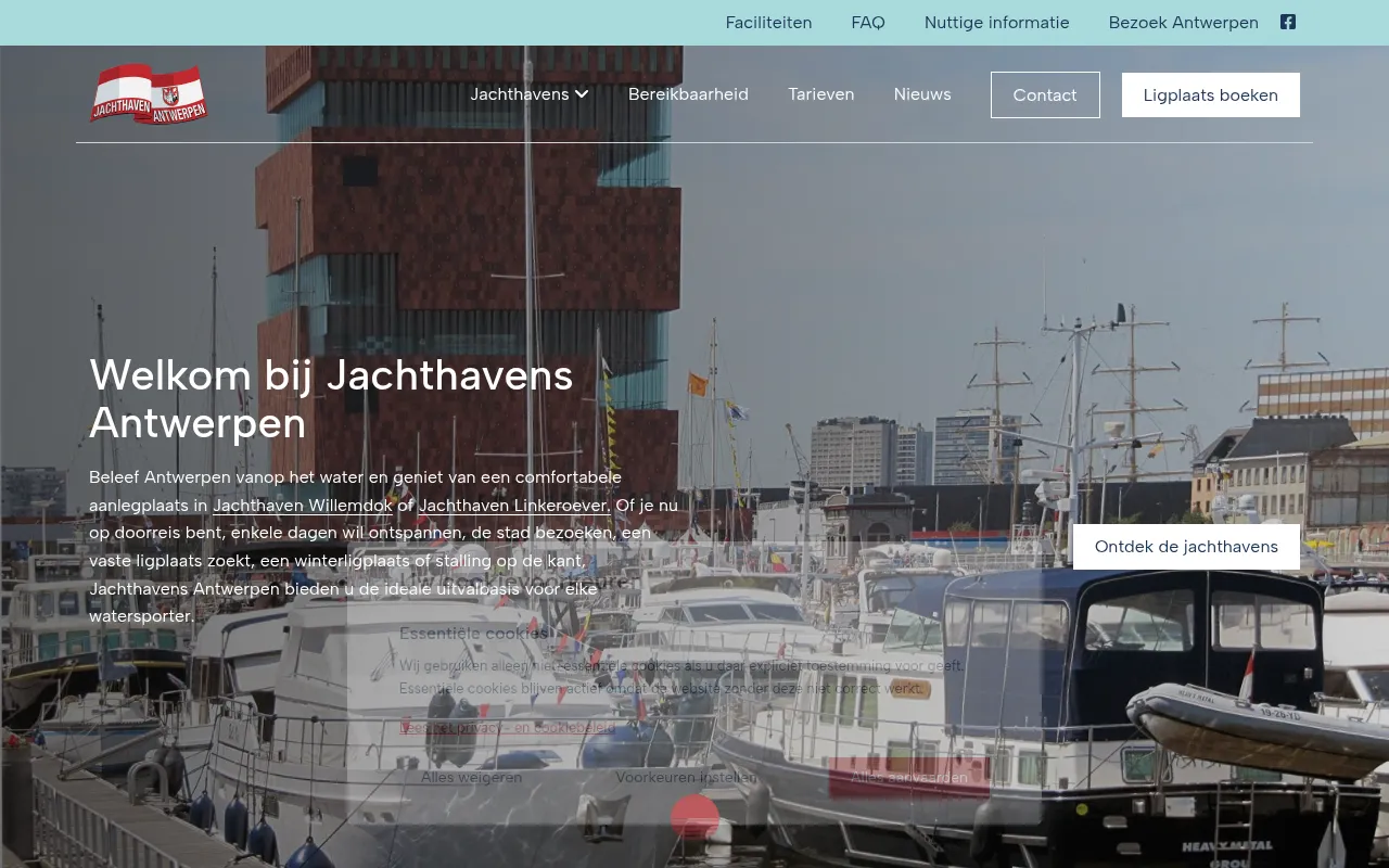 Screenshot of jachthavenantwerpen.be