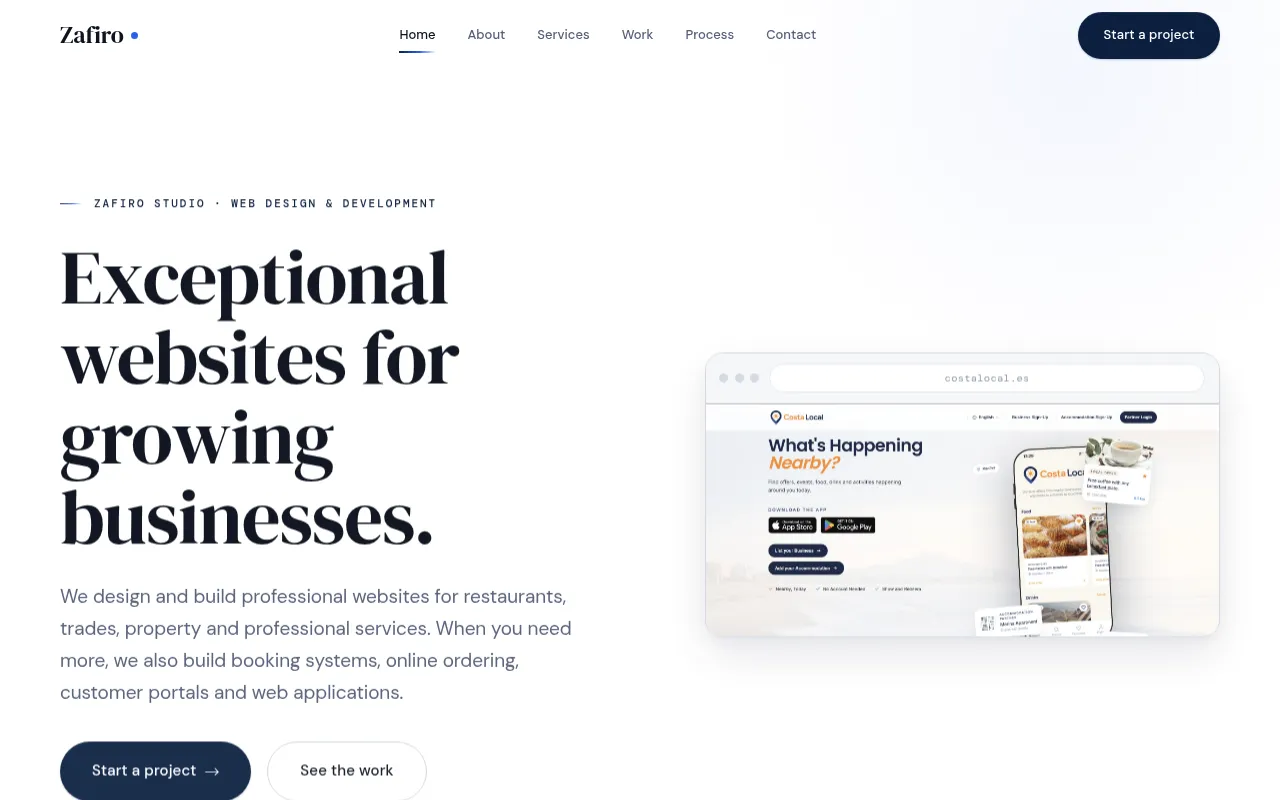 Screenshot of zafiro-studio.com