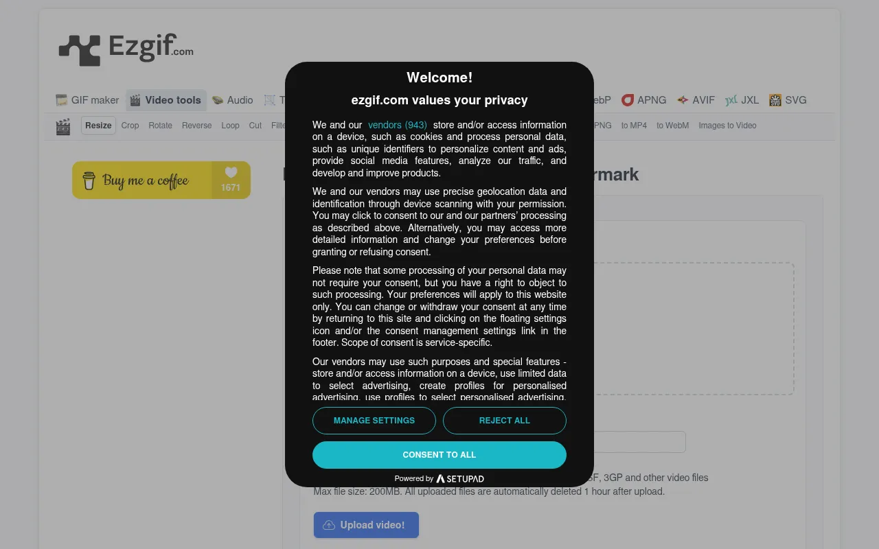 Screenshot of ezgif.com